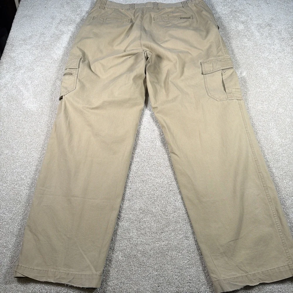 Columbia Mens Straight‎ Leg Cargo Khaki Outdoor Pants Large (FITS 36 X 31) READ